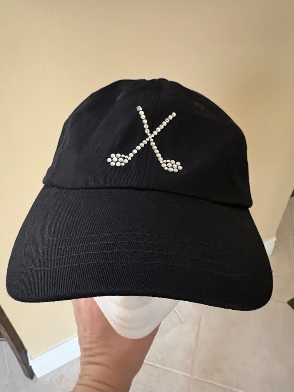 ⛳️Titania Golf Bling Cotton Crystal Golf Clubs Accented Classic baseball cap